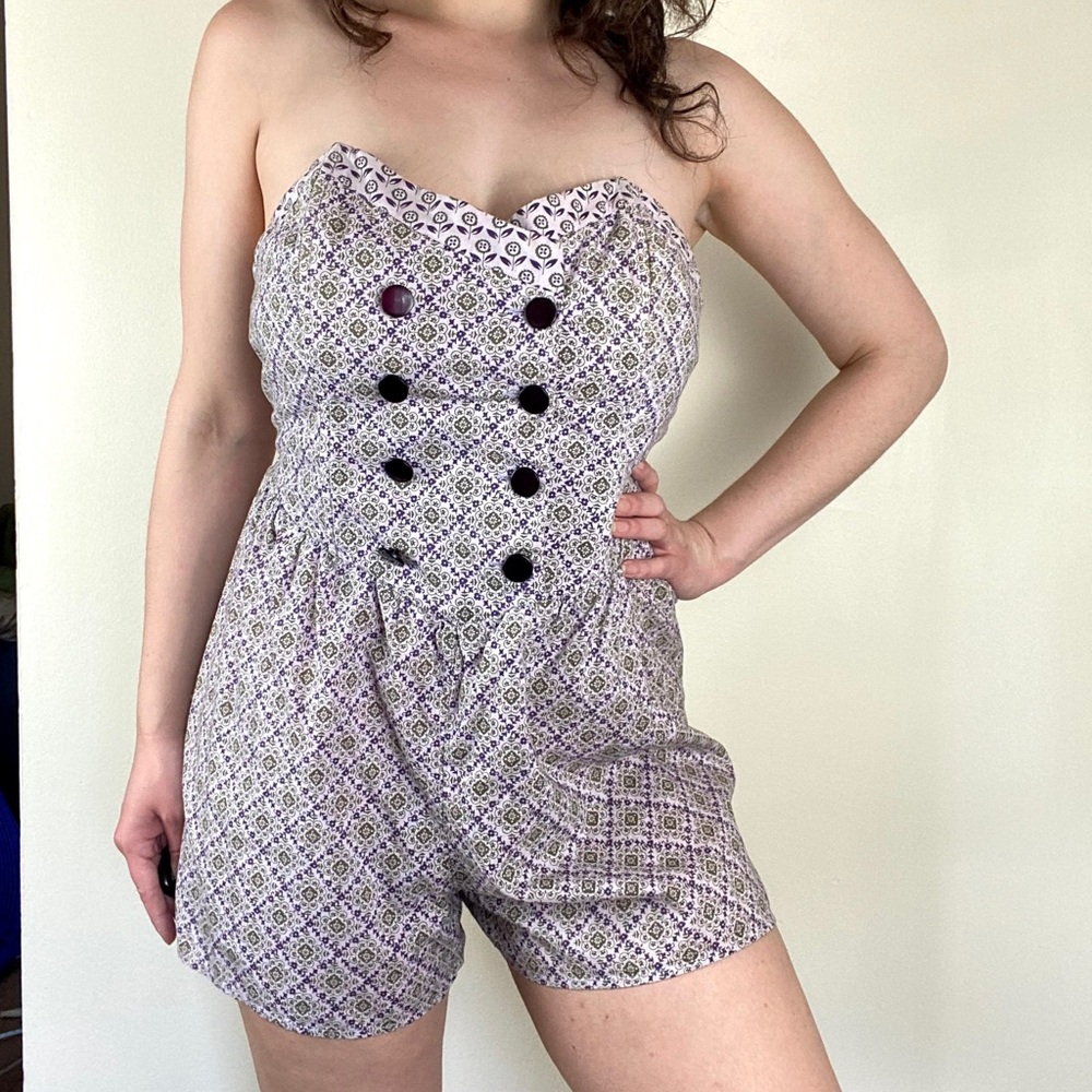 Charlotte Russe Purple Floral Romper